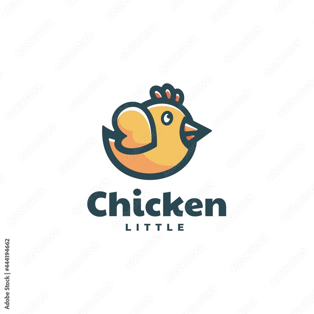 Vector Logo Illustration Chicken Simple Mascot Style. Vector Logo Illustration Chicken Simple Mascot Style.