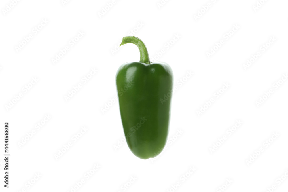 Green hot pepper isolated on white background