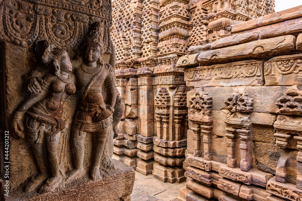 The temples and shrines at Pattadakal temple complex, Karnataka, India