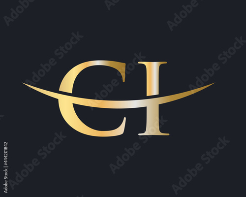 Initial Monogram Letter CI Logo Design Vector. CI logo design