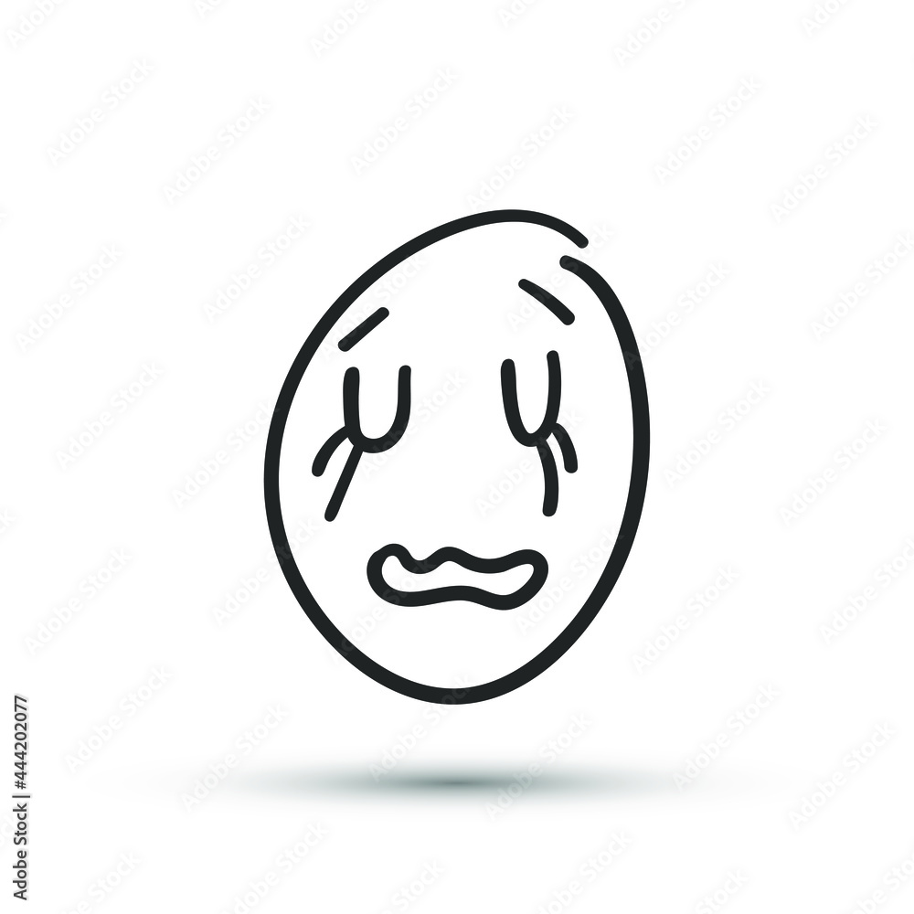 Isolated vector illustration of facial expression on white background. Isolated vector illustration of facial expression on white background.