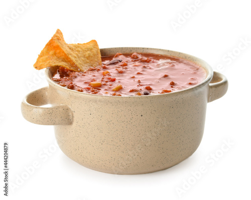 Pot with delicious chili co...