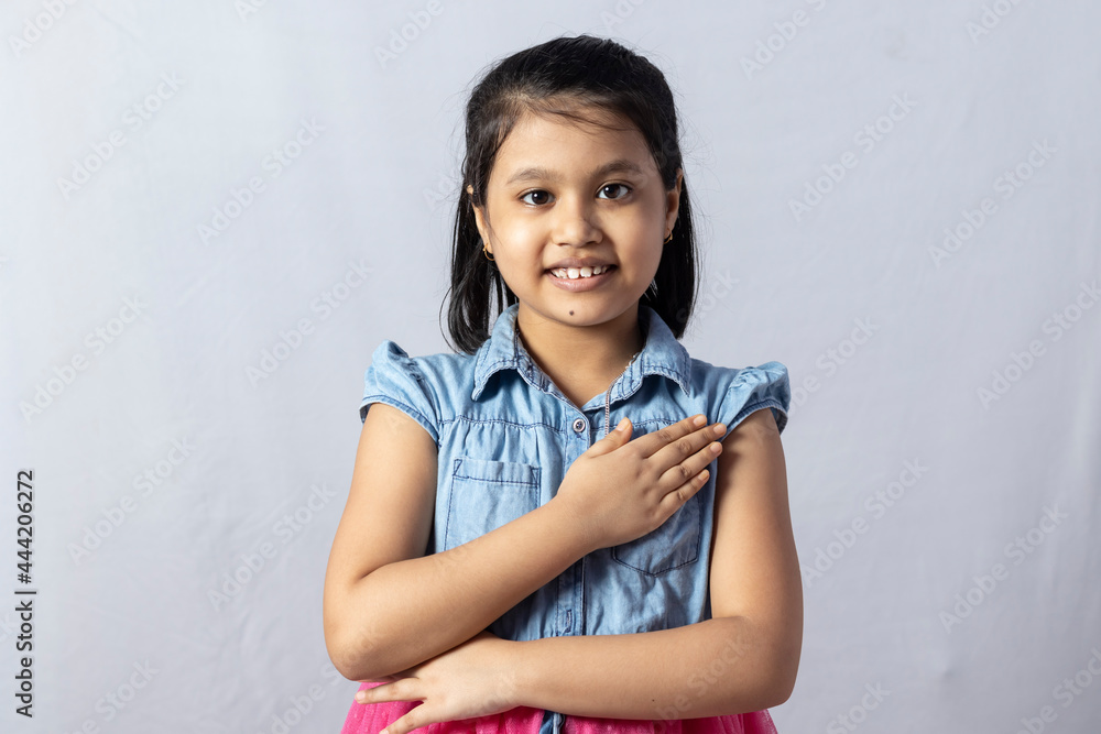 Facial expression of an Indian girl child Facial expression of an Indian girl child