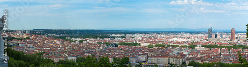 Aerial panorama of Lyon city