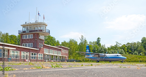 Bilde på lerret Lelystad, The Netherlands, June 16, 2021: Replica building of the old terminal o