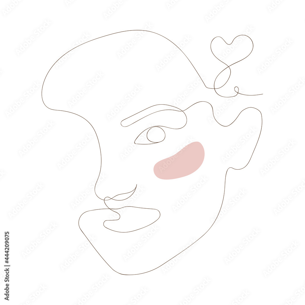 Woman Face Continuous Line. Vector line illustration. Minimalist Black White Drawing Artwork. Modern. Woman Face Continuous Line. Vector line illustration. Minimalist Black White Drawing Artwork. Modern.