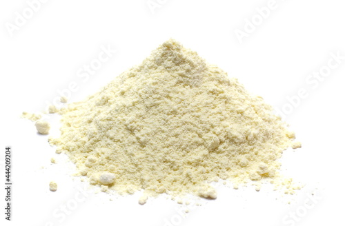 Millet flour pile isolated on white background