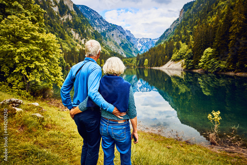 Senior couple in nature in vacation