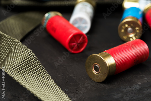 Foto Close up of cartridges for hunting shotgun