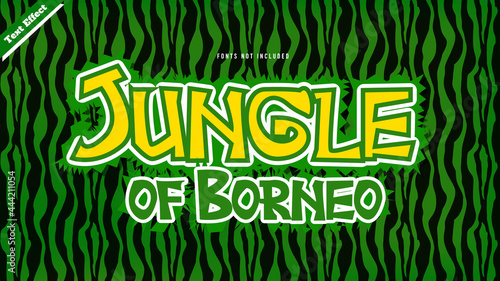 Jungle of Borneo text effect. editable 3d text