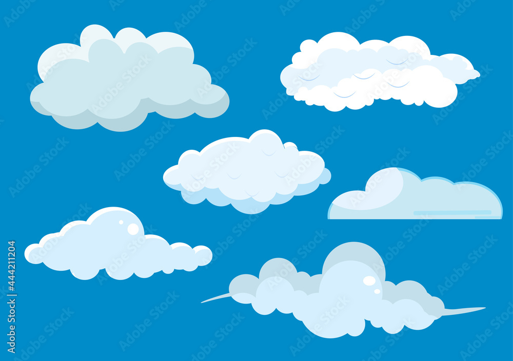 Set of Cloud Icon Illustration on a Blue Background For Wallpaper or Additional to Your Design Set of Cloud Icon Illustration on a Blue Background For Wallpaper or Additional to Your Design