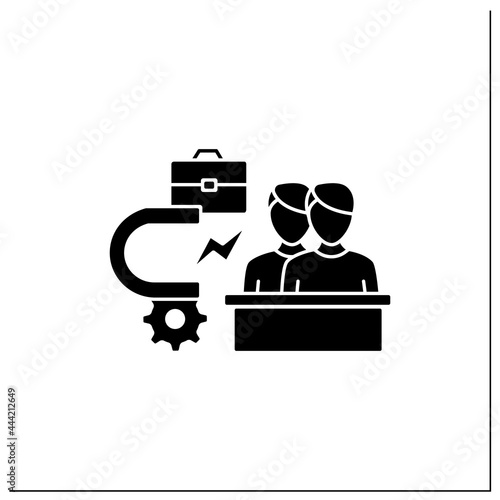 Attracting employees glyph icon. Inviting new workers into company. Fresh view. Attract best, talented employees.Filled flat sign. Isolated silhouette vector illustration