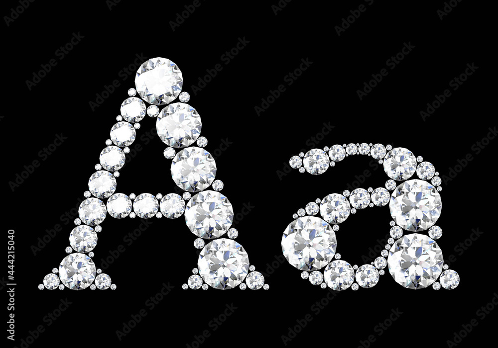 diamond letters with gemstones (high resolution 3D image) diamond letters with gemstones (high resolution 3D image)