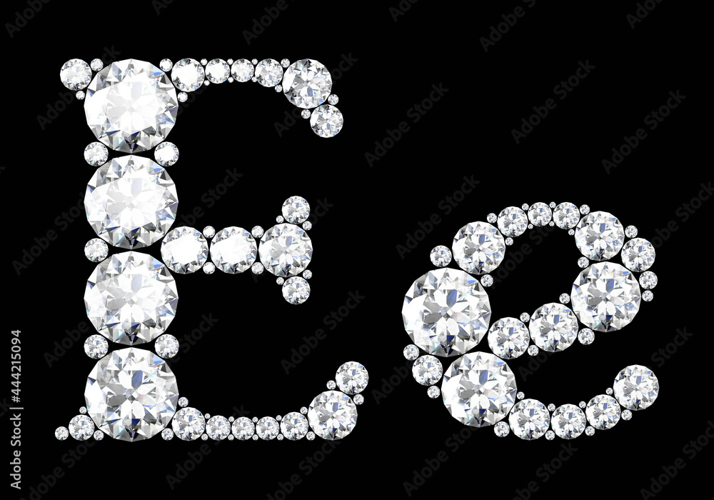 diamond letters with gemstones (high resolution 3D image) diamond letters with gemstones (high resolution 3D image)