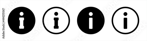 Info icon isolated in flat style. Set vector button for application and website. photo