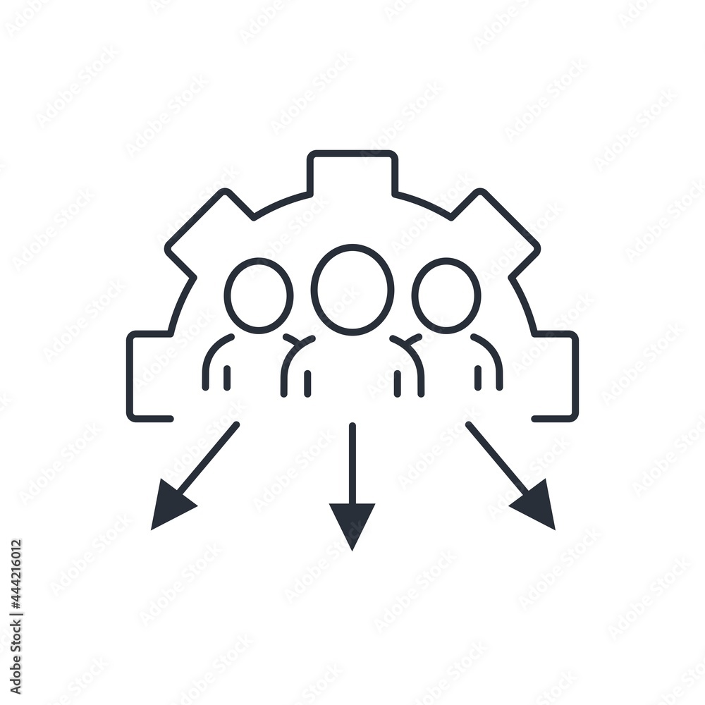Allocation. Vector linear icon isolated on white background. Allocation. Vector linear icon isolated on white background.