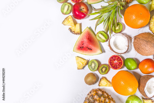 Fototapeta Naklejka Na Ścianę i Meble -  Summer vitamin fruity flatlay