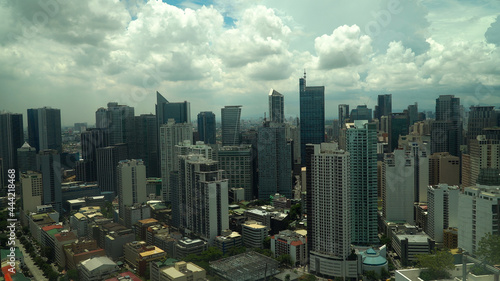 Manila city with skyscrapers, modern buildings and Makati business center. Travel vacation concept.