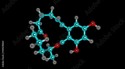 Zearalenone molecular structure isolated on black