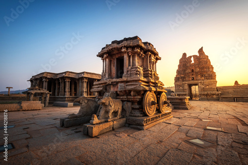 Vijaya Vitthala Temple. Beautifully carved out of a monolith rock, Hampi, Karnataka, India