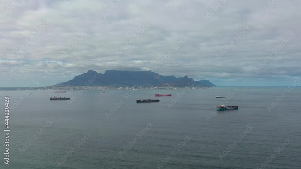 Gyperlapse Clouds over Table Mountain on a sunny day pan shot. Gyperlapse Clouds over Table Mountain on a sunny day pan shot.