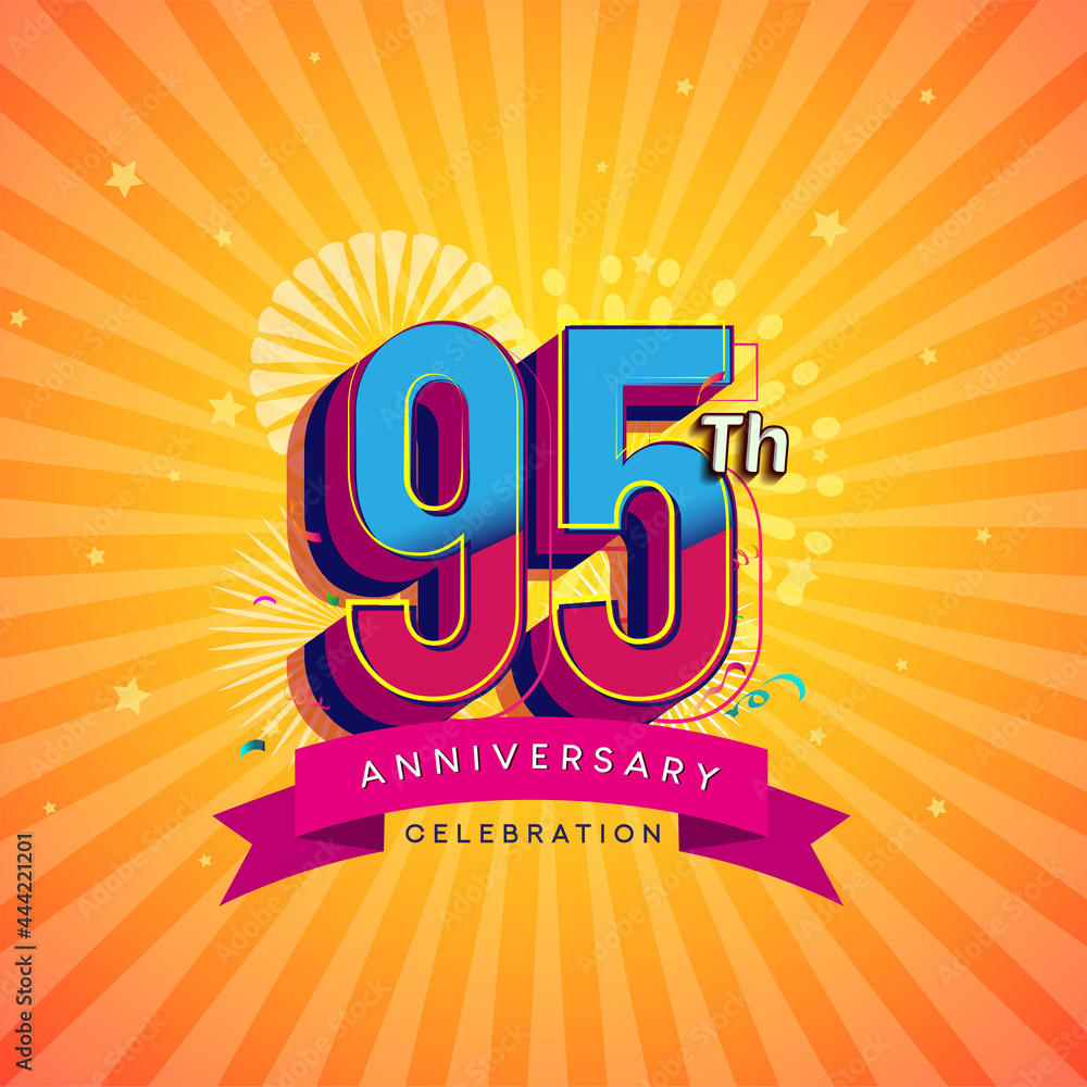 95th Anniversary Celebration With Fireworks And Celebration background. 95th Anniversary Celebration With Fireworks And Celebration background.