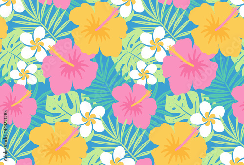 seamless pattern with tropical illustrations for banners, cards, flyers, social media wallpapers, etc.