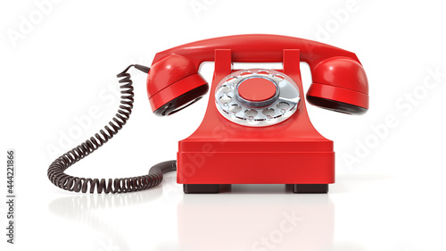 old red dial-up phone