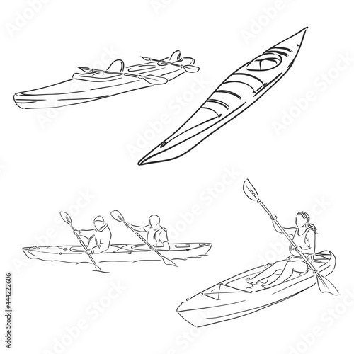 Kayak sketch vector illustration kayak vector illustration