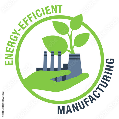 Energy efficient manufacturing - Eco-Friendly icon