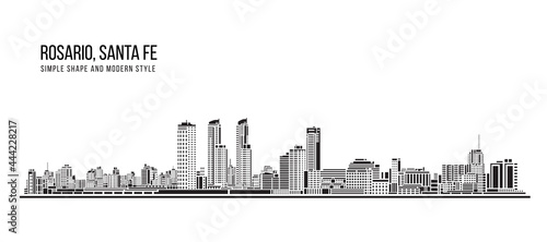 Cityscape Building Abstract Simple shape and modern style art Vector design - Rosario city