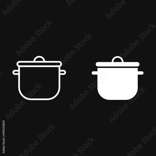 Pot icon isolated on grey background