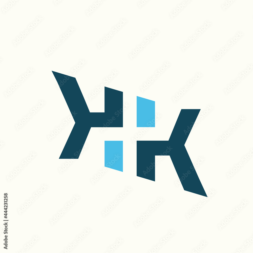 Obraz premium KK monogram logo.Letter k typographic icon.Lettering sign isolated on light background.Alphabet initials.Modern, design, geometric, minimalist style.