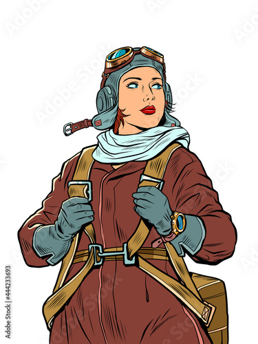 female retro pilot. professional military pilot