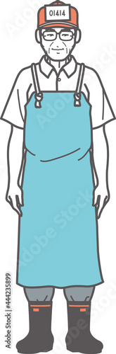 年配の魚屋さん