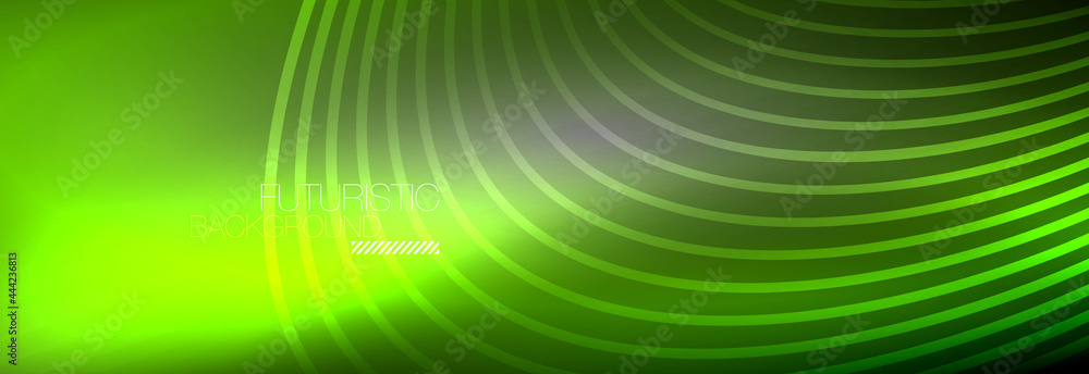 Dark abstract background with glowing neon circles. Trendy layout template for business or technology presentation, internet poster or web brochure cover, wallpaper Dark abstract background with glowing neon circles. Trendy layout template for business or technology presentation, internet poster or web brochure cover, wallpaper