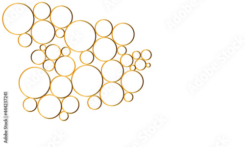 Abstract web design bubble, vector illustration. golden circles. gold rings 