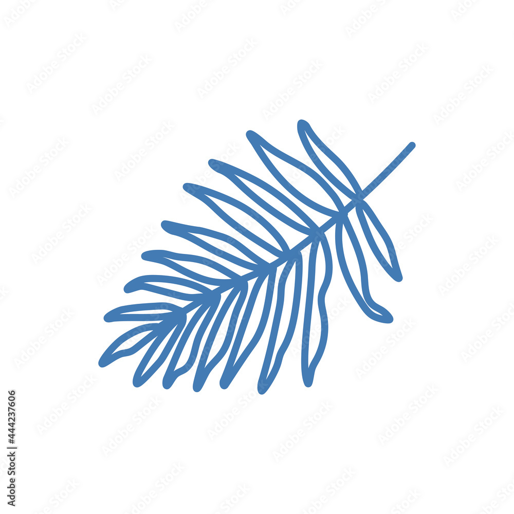 Palm leaf icon, Hand drawn outline icon on white background Palm leaf icon, Hand drawn outline icon on white background