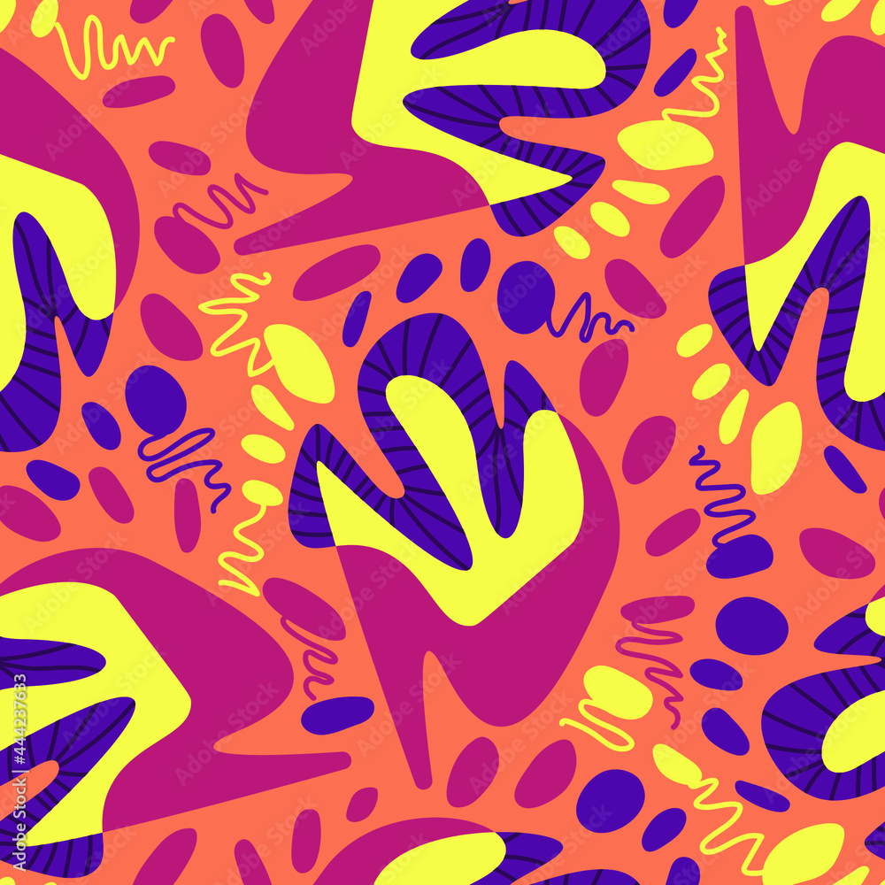 Seamless nature abstract pattern with hand drawn unique shapes for your creative ideas Seamless nature abstract pattern with hand drawn unique shapes for your creative ideas
