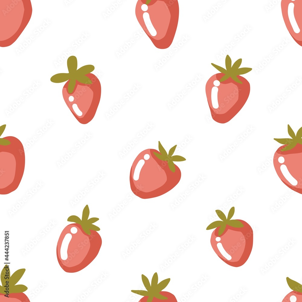 Strawberries isolated on white. Vector seamless pattern. Strawberries isolated on white. Vector seamless pattern.