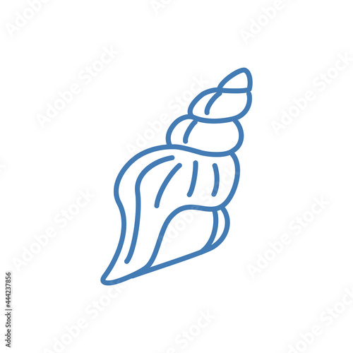 Seashell icon, Hand drawn outline icon on white background