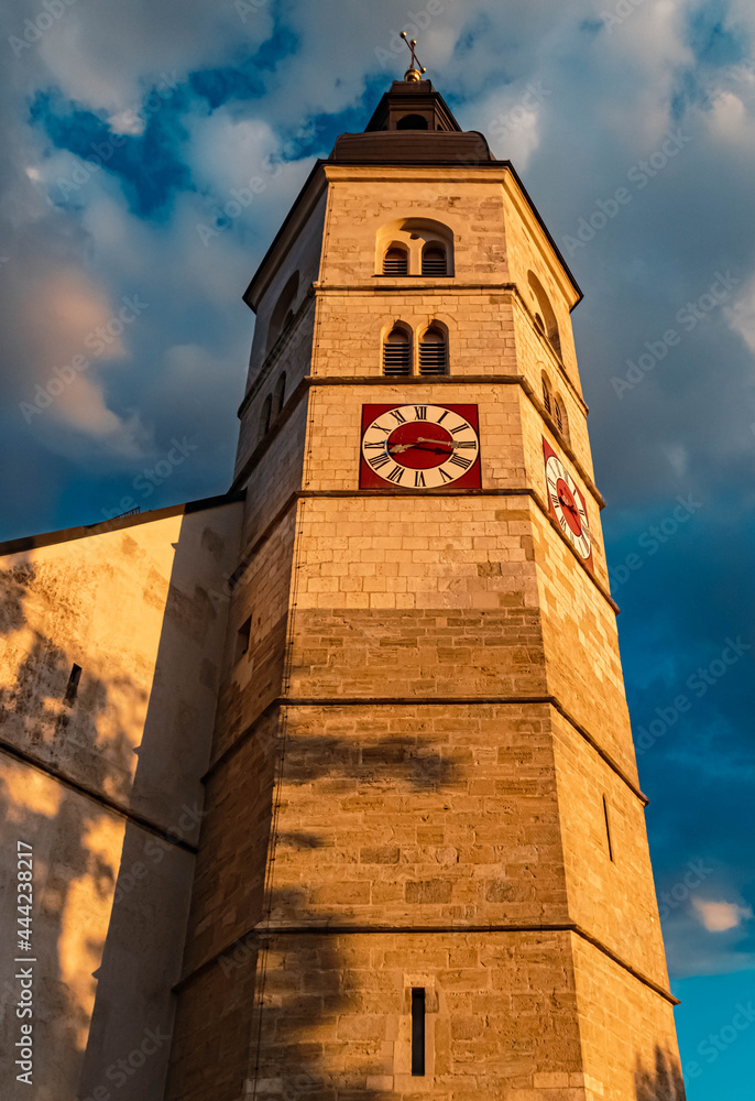 Beautiful church at sunset at the famous Bogenberg, Danube, Bavaria, Germany