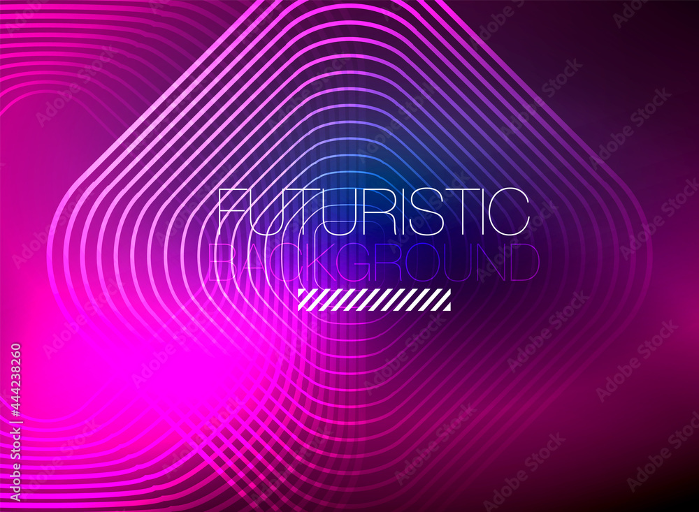 Neon color square shape lines abstract background. Shiny magic energy and motion concept, vector abstract wallpaper background Neon color square shape lines abstract background. Shiny magic energy and motion concept, vector abstract wallpaper background