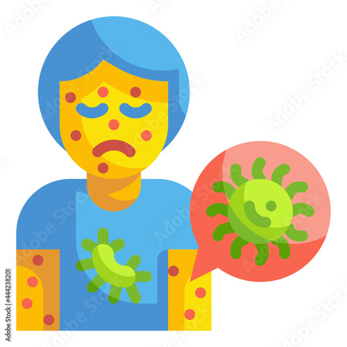 infected person flat icon