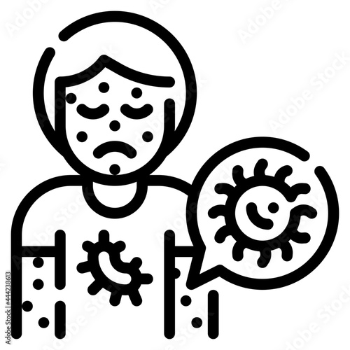 infected person line icon