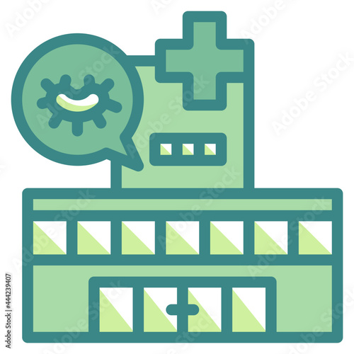 hospital blue line icon