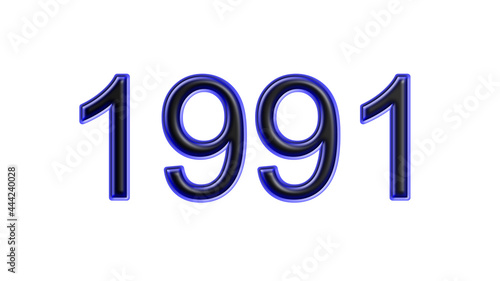 Free Download blue 1991 number 3d effect white background - GFXLoad