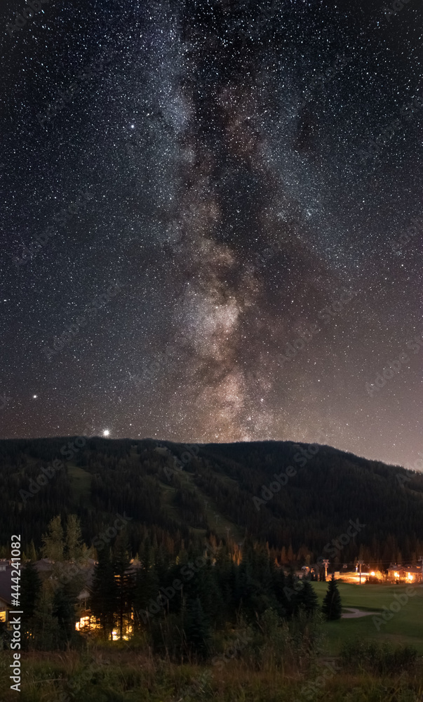 MIlky Way Over Sun Peaks Resort Ski Hill MIlky Way Over Sun Peaks Resort Ski Hill