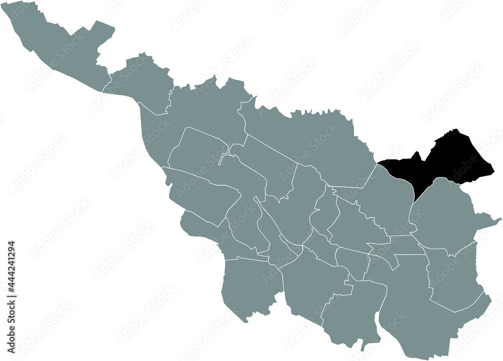 Fototapeta premium Black location map of the Bremer Borgfeld subdistrict inside the German regional capital city of Bremen, Germany