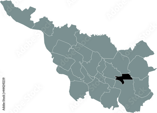 Black location map of the Bremer Vahr subdistrict inside the German regional capital city of Bremen, Germany